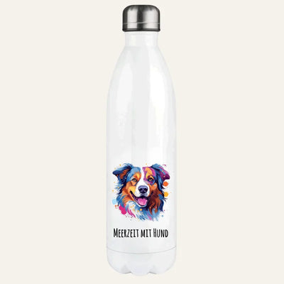 Thermosflasche mit Australian Shepherd-Motiv, Pop Art
