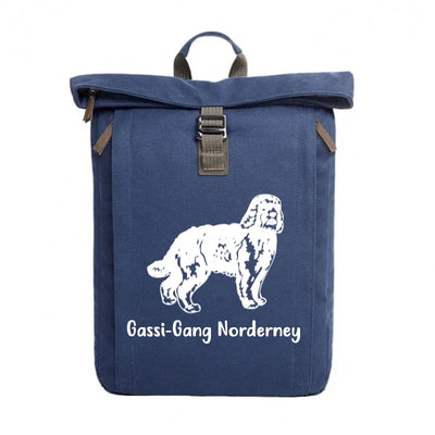 Rolltop-Rucksack mit Barbet-Motiv