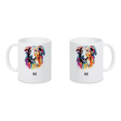 Keramiktasse mit Barsoi-Motiv