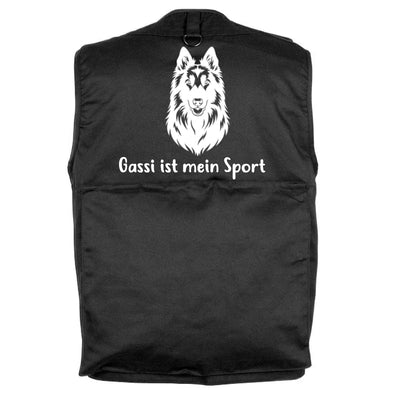 Hundesportweste mit Groenendael-Motiv