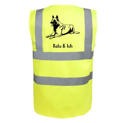 Classic Warnweste mit Belgischer Schäferhund Malinois-Motiv, Motiv 3
