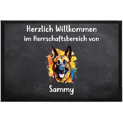 Fußmatte Herrschaftsbereich mit Belgischer Schäferhund Malinois-Motiv