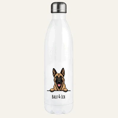 Thermosflasche mit Belgischer Schäferhund Malinois-Motiv, Stilporträt