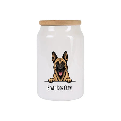 Leckerlidose mit Belgischer Schäferhund Malinois-Motiv, Stilporträt