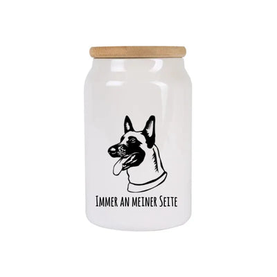 Leckerlidose mit Belgischer Schäferhund Malinois-Motiv, Handgezeichnet, Motiv 2