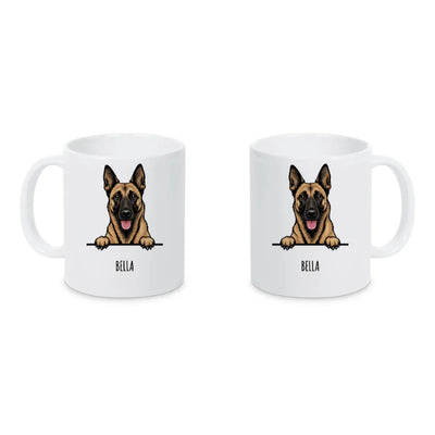 Keramiktasse mit Belgischer Schäferhund Malinois-Motiv