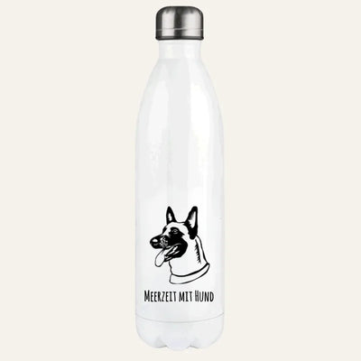 Thermosflasche mit Belgischer Schäferhund Malinois-Motiv, Handgezeichnet, Motiv 2