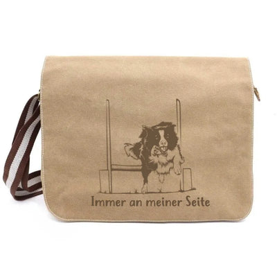 Messenger Bag mit Border Collie-Motiv, Flyball