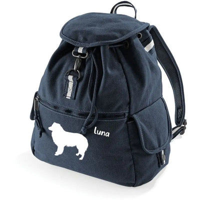 Canvas-Rucksack mit Border Collie-Motiv