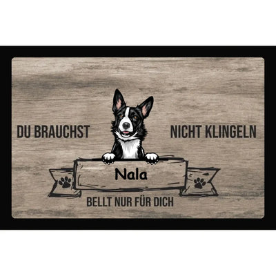 Fußmatte „Du brauchst nicht klingeln“ mit Border Collie-Motiv, Motiv 2