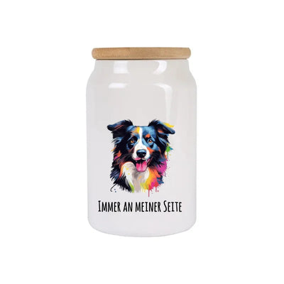 Leckerlidose mit Border Collie-Motiv, Pop Art