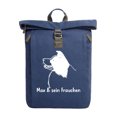Rolltop-Rucksack mit Border Collie-Motiv, Motiv 1