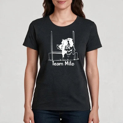 Premium T-Shirt mit Border Collie-Motiv, Flyball