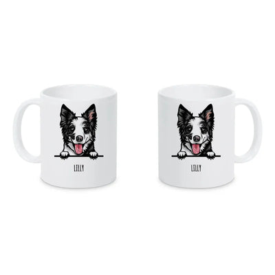 Keramiktasse mit Border Collie-Motiv, Stilporträt, Motiv 1