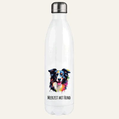 Thermosflasche mit Border Collie-Motiv, Pop Art