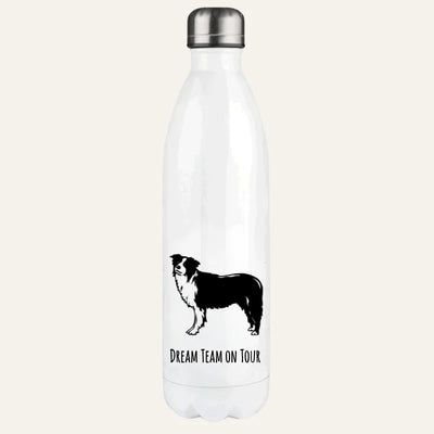 Thermosflasche mit Border Collie-Motiv, Handgezeichnet, Motiv 2