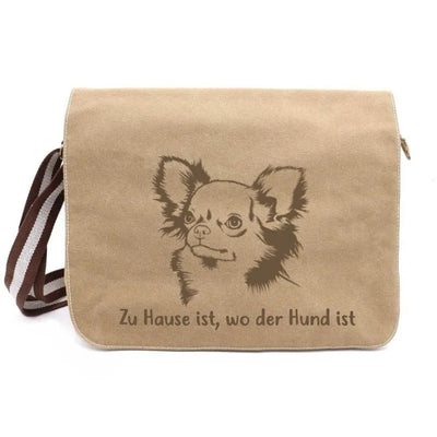 Messenger Bag mit Chihuahua-Motiv, Langhaar