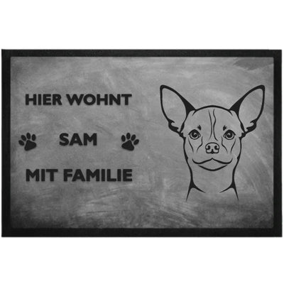Fußmatte „Hier wohnt“ mit Chihuahua-Motiv, Kurzhaar 2