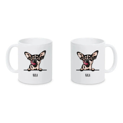 Keramiktasse mit Chihuahua-Motiv, Stilporträt, Motiv 1