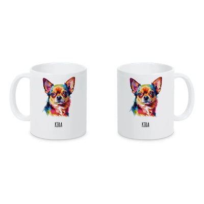 Keramiktasse mit Chihuahua-Motiv, Pop Art
