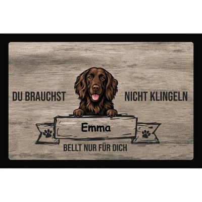 Fußmatte „Du brauchst nicht klingeln“ mit Deutsch Langhaar-Motiv
