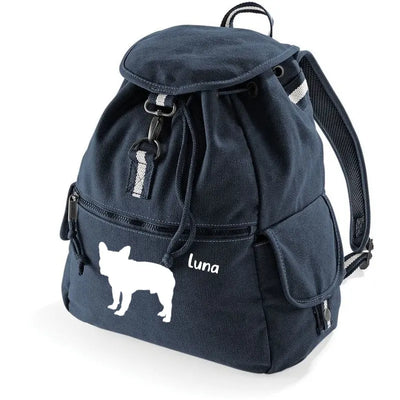 Canvas-Rucksack mit Französische Bulldogge-Motiv, Motiv 1