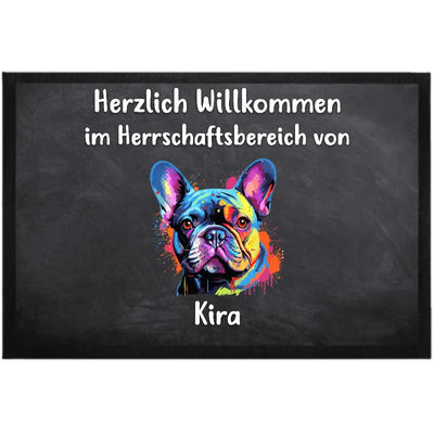 Fußmatte Herrschaftsbereich mit Französische Bulldogge-Motiv