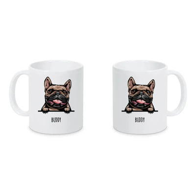 Keramiktasse mit Französische Bulldogge-Motiv, Stilporträt, Motiv 2