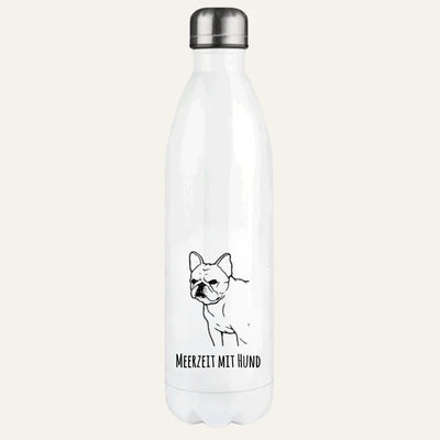 Thermosflasche mit Französische Bulldogge-Motiv, Handgezeichnet, Motiv 1