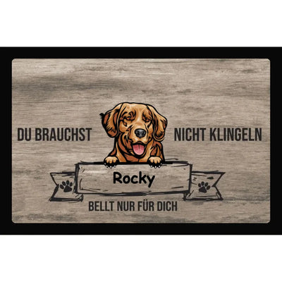 Fußmatte „Du brauchst nicht klingeln“ mit Golden Retriever-Motiv, Motiv 2
