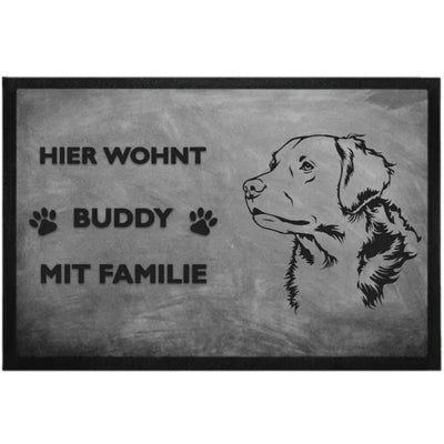 Fußmatte „Hier wohnt“ mit Golden Retriever-Motiv, Motiv 1