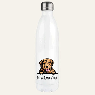 Thermosflasche mit Golden Retriever-Motiv, Stilporträt, Motiv 1