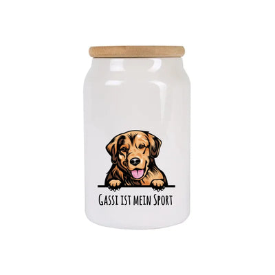 Leckerlidose mit Golden Retriever-Motiv, Stilporträt, Motiv 1