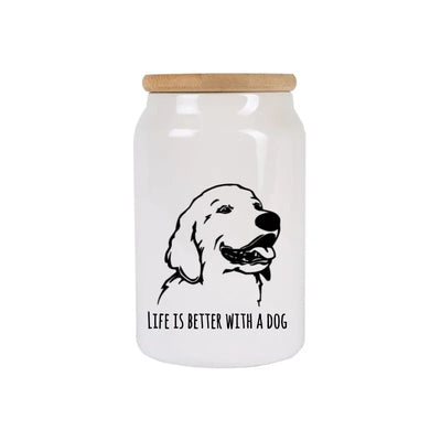 Leckerlidose mit Golden Retriever-Motiv, Handgezeichnet, Motiv 2