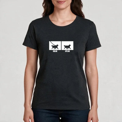 T-Shirt Online/Offline mit Golden Retriever-Motiv, Motiv 2