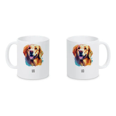 Keramiktasse mit Golden Retriever-Motiv, Pop Art