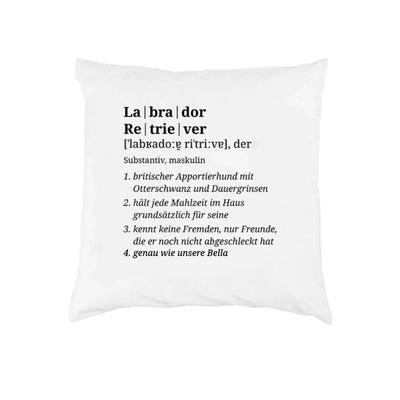 Wörterbuch-Kissen mit Labrador Retriever-Motiv, Wörterbuch-Eintrag