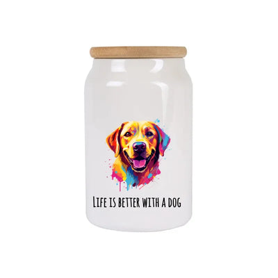 Leckerlidose mit Labrador Retriever-Motiv, Pop Art