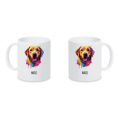 Keramiktasse mit Labrador Retriever-Motiv, Pop Art
