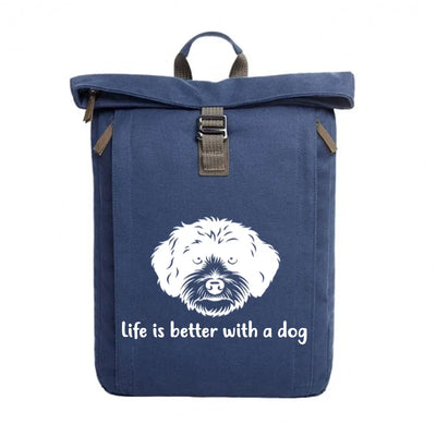 Rolltop-Rucksack mit Maltipoo-Motiv