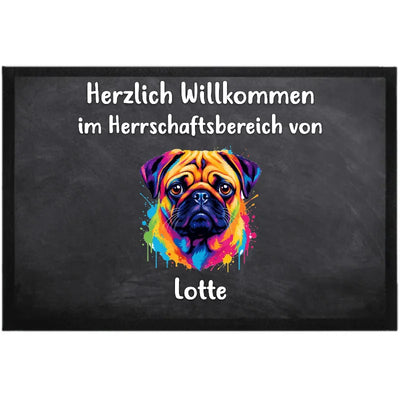 Fußmatte Herrschaftsbereich mit Mops-Motiv