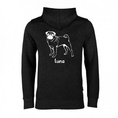 Hoodie mit Mops-Motiv, stehend