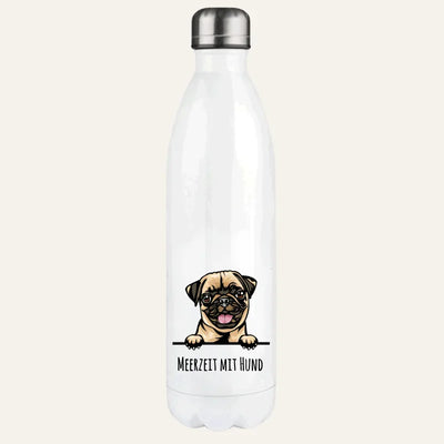 Thermosflasche mit Mops-Motiv, Stilporträt