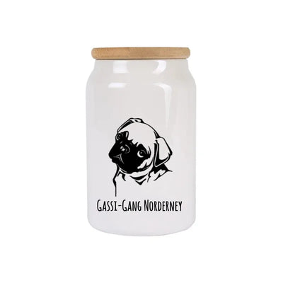 Leckerlidose mit Mops-Motiv, Handgezeichnet, Motiv 2