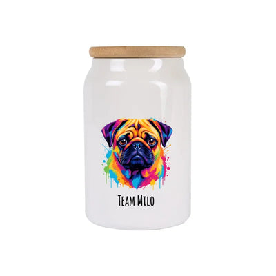 Leckerlidose mit Mops-Motiv, Pop Art