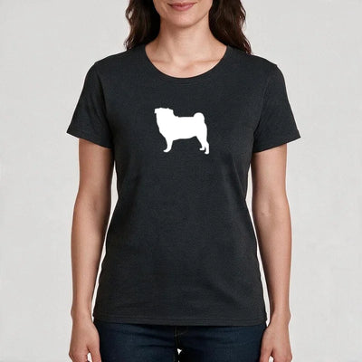 T-Shirt Silhouette mit Mops-Motiv