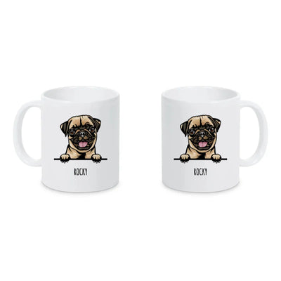 Keramiktasse mit Mops-Motiv