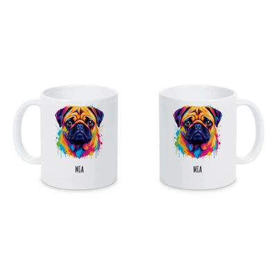 Keramiktasse mit Mops-Motiv