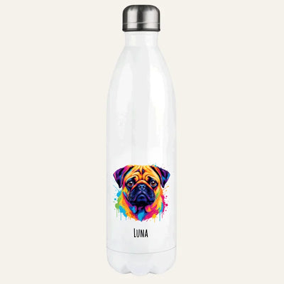 Thermosflasche mit Mops-Motiv, Pop Art