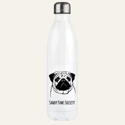 Thermosflasche mit Mops-Motiv, Handgezeichnet, Motiv 1